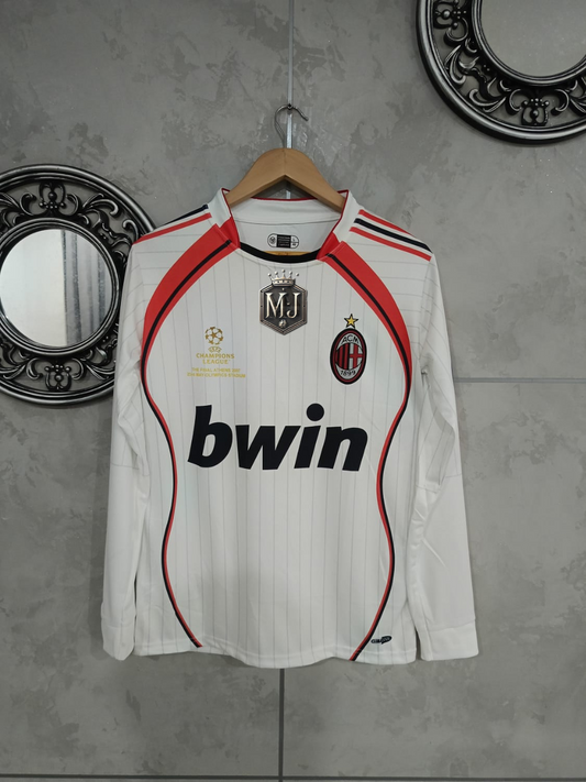 AC Milan 2006–07 Away – Maldini Edition (Full Sleeve, Embroidered Crest) ⚪🔴⚫