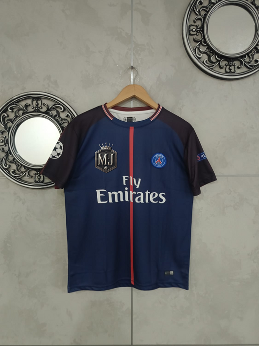Paris Saint-Germain 2017–18 Home – Neymar Jr 10 Edition , Champions LEAGUE, Half Sleeve, Embroidered Crest(("HS RN EMBROIDERY""))
