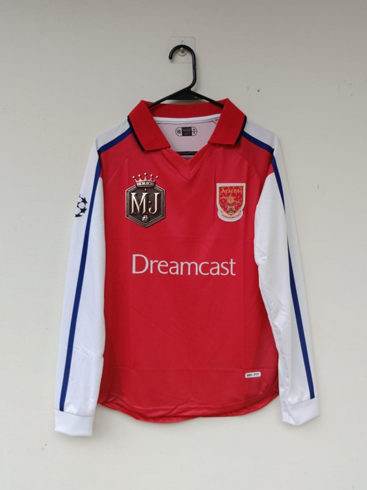 Arsenal 1999–2000 Home – Bergkamp Edition (Full Sleeve, Embroidered Retro Classic) 🔴⚪🎮 (Copy)