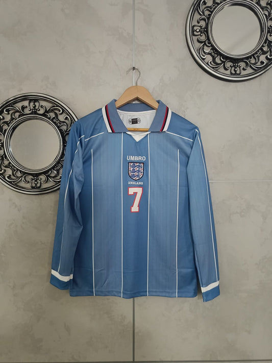 1998 BECKHAM ENGLAND AWAY KIT EMBROIDERY(("FS COLLER EMBROIDERY"))