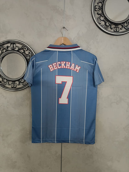 1998 BECKHAM ENGLAND AWAY KIT EMBROIDERY(("FS COLLER EMBROIDERY"))