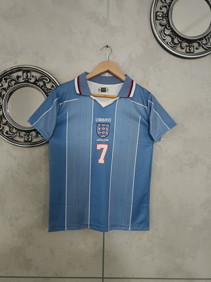 1998 BECKHAM ENGLAND AWAY KIT EMBROIDERY(("FS COLLER EMBROIDERY"))