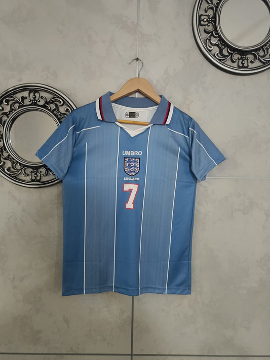 1998 BECKHAM ENGLAND AWAY KIT EMBROIDERY(("FS COLLER EMBROIDERY"))